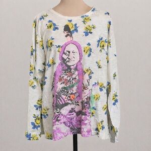 Magnolia Pearl TOP 2551 Brave of Yellow Roses Viggo Boyfriend T Size OS NWT